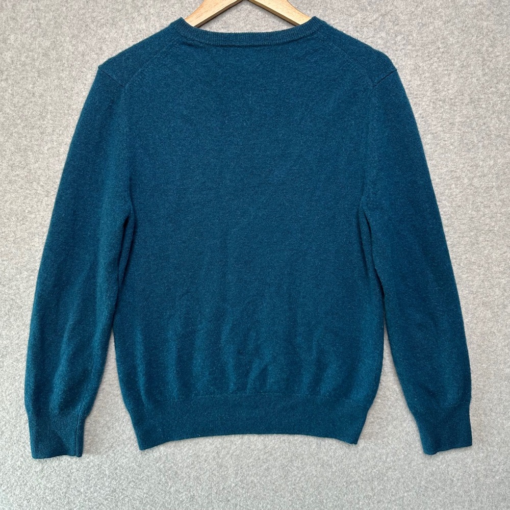 Naadam Mens Medium 100% Cashmere Crewneck Sweater Peacock Blue Teal RN145136 - Picture 2 of 7